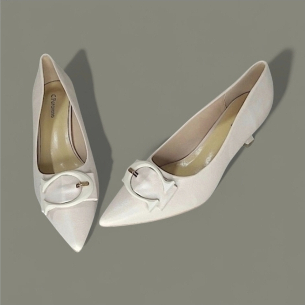 C. Paravano “Olivia” C Buckle Pointed Toe Leather Pumps – 42 EU / 11.5 US – 2.1" - Picture 11 of 12